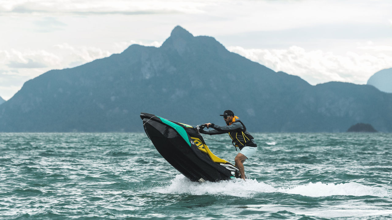 Cody McNolty making a candle on a Sea-Doo Spark