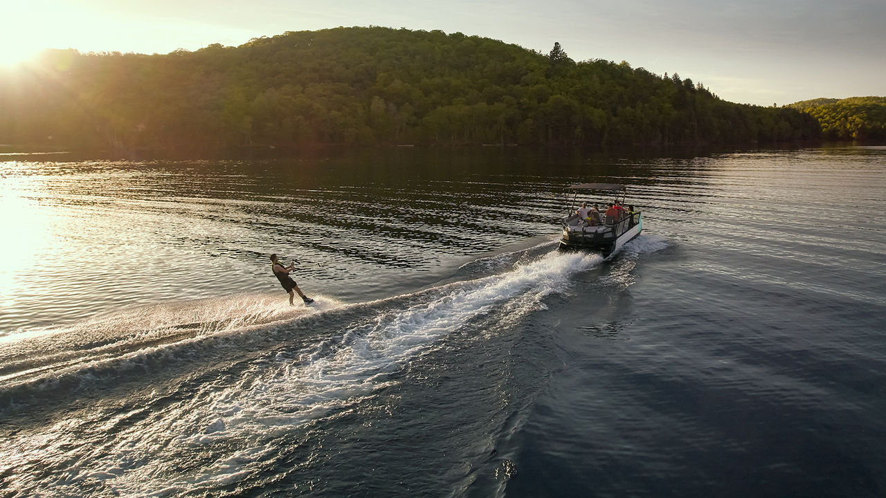 A man doing wakeboard on a 2026 Sea-Doo Switch Sport 
