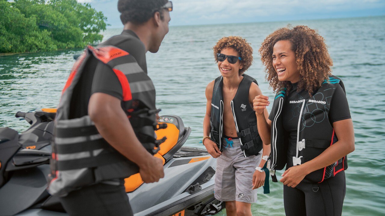 Flotation device on personal watercraft