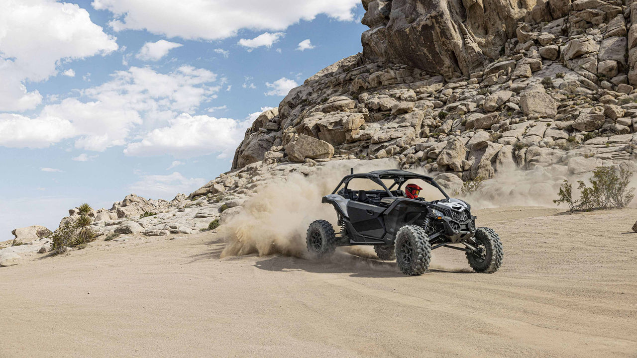 Five Maverick Trail moving in a woodland trail