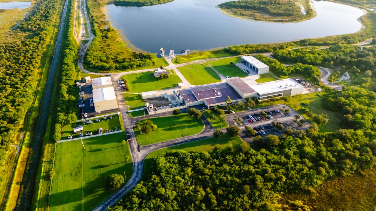 Bird's eye view of BRP's Palm Bay center