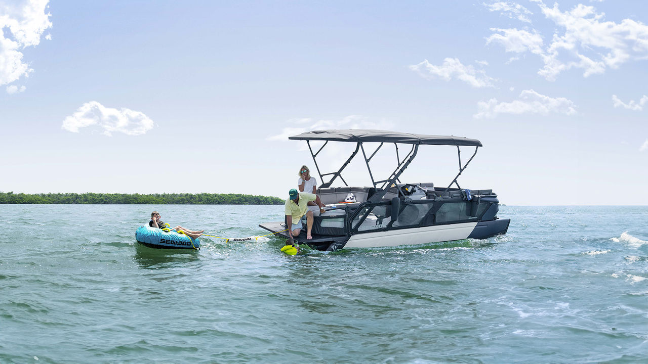 A angler on a 2026 Sea-Doo FishPro personal watercraft 