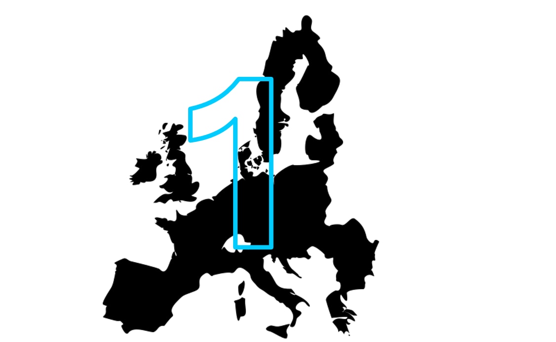 Icon of number 1 in Europe