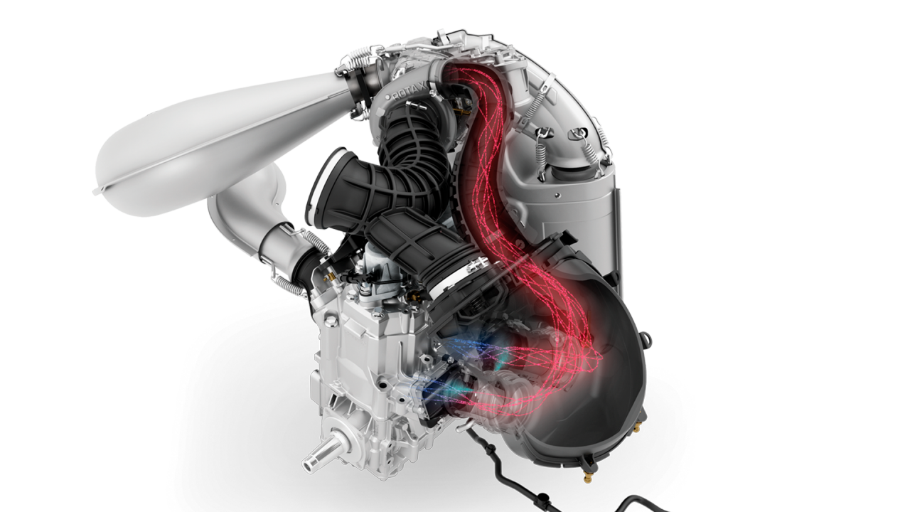 Rotax 850 E-TEC Turbo R snowmobile engine with water injection system