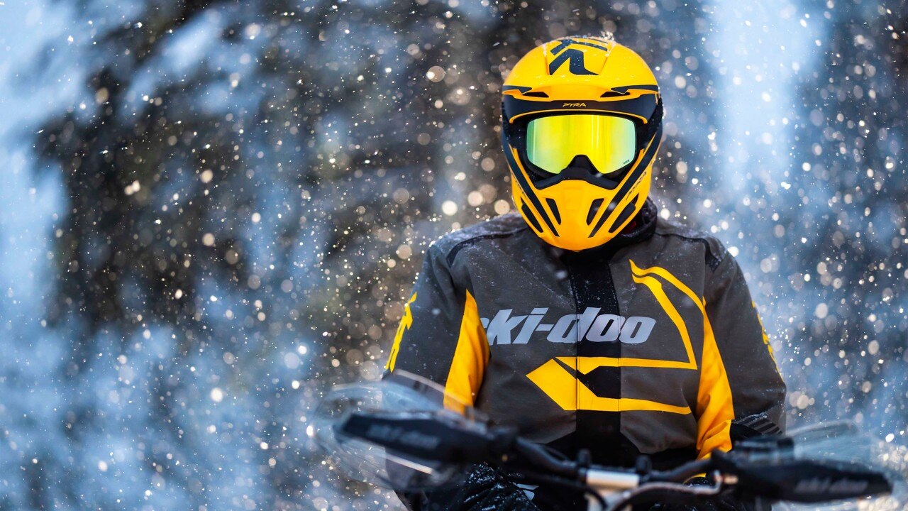 Man wearing the 2023 Ski-Doo Active Trail riding gear