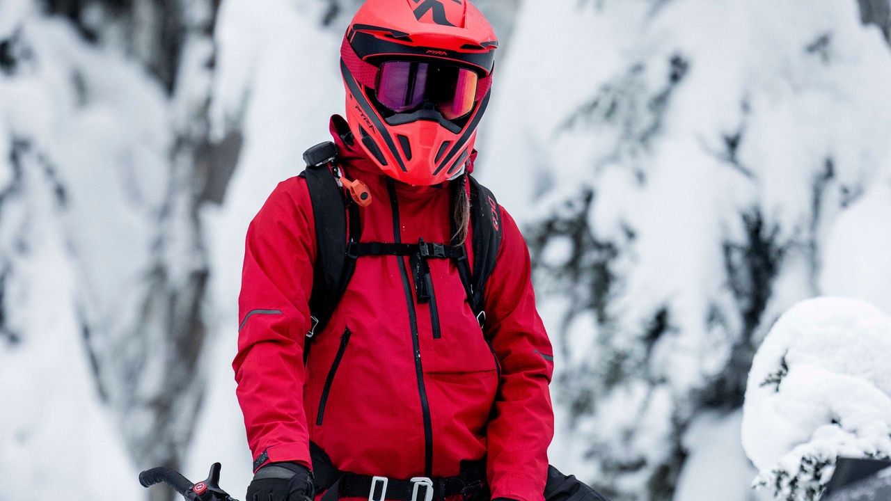 Woman wearing BC Gear and Pyra Helmet