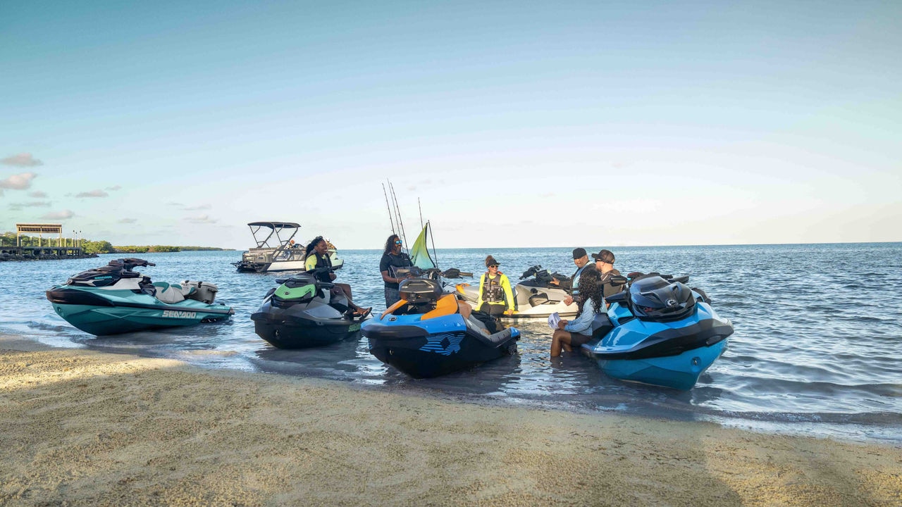 Sea-Doo 2026 dokované na pláži