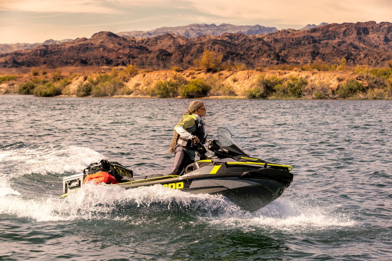 Man speeding on a Sea-Doo RXP-X