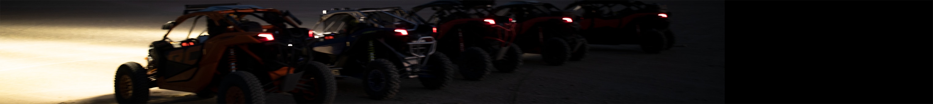 Rear shots of Maverick SSV driving in the night