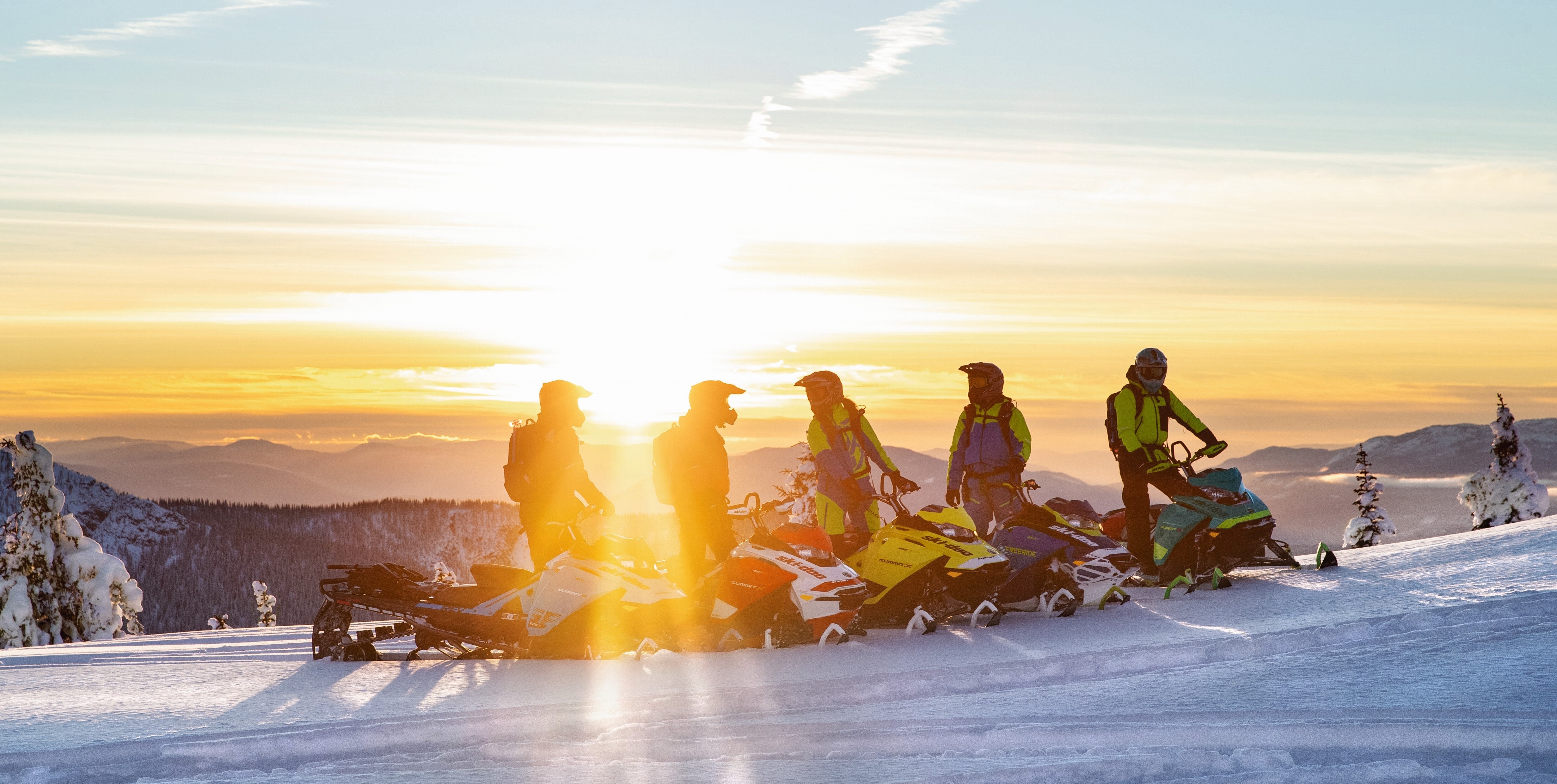 Group of riders with 2021 Ski-Doo lineup