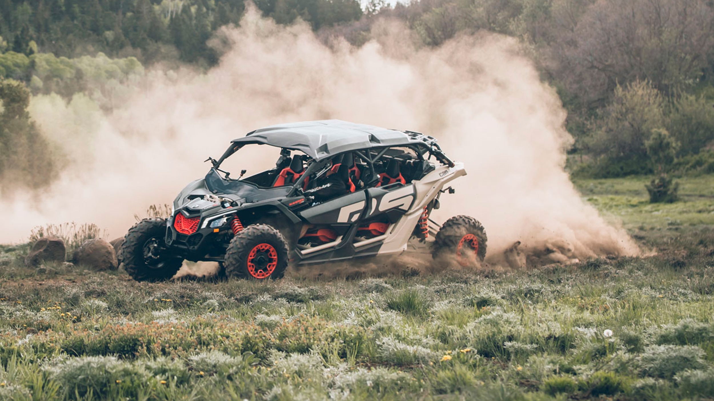 Man driving a Can-Am Maverick in the sand