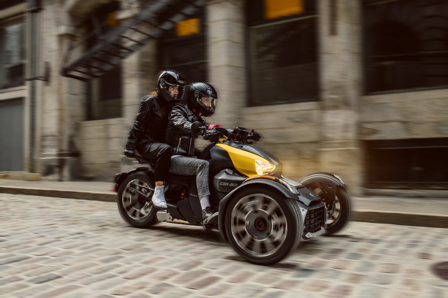 Woman riding her Can-Am Ryker in the desert