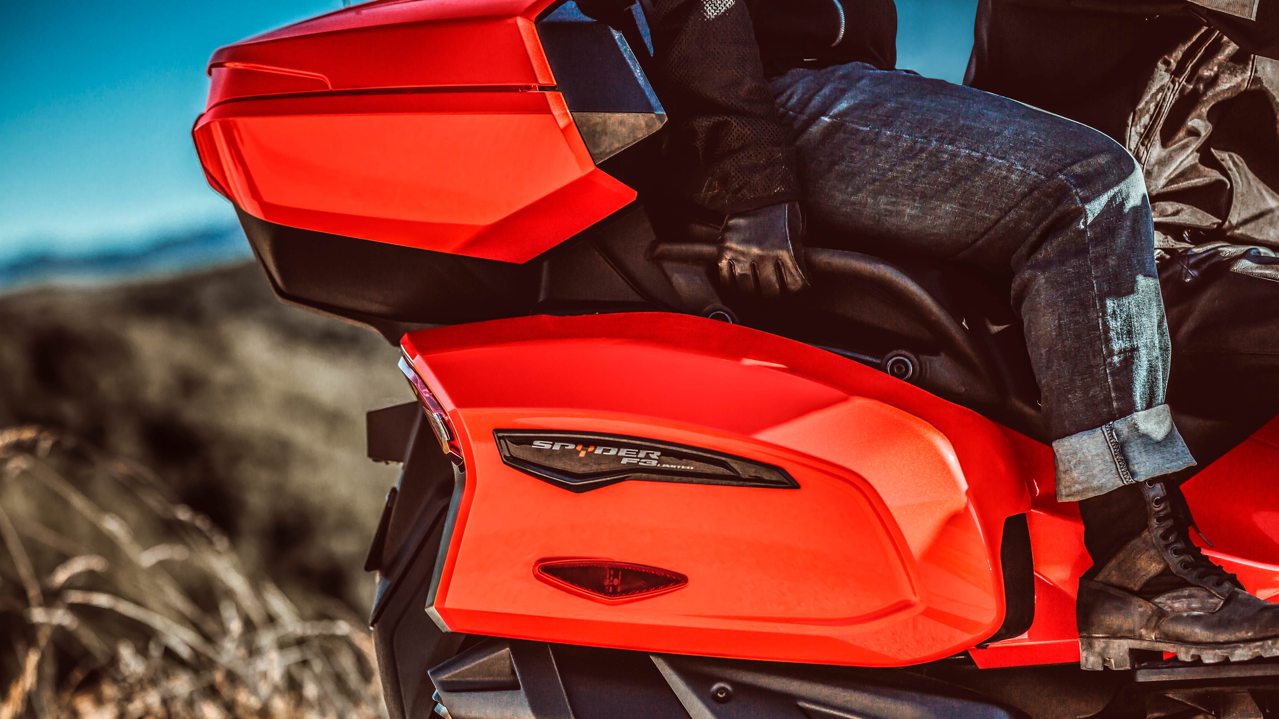 Storage room on a Can-Am Spyder vehicle