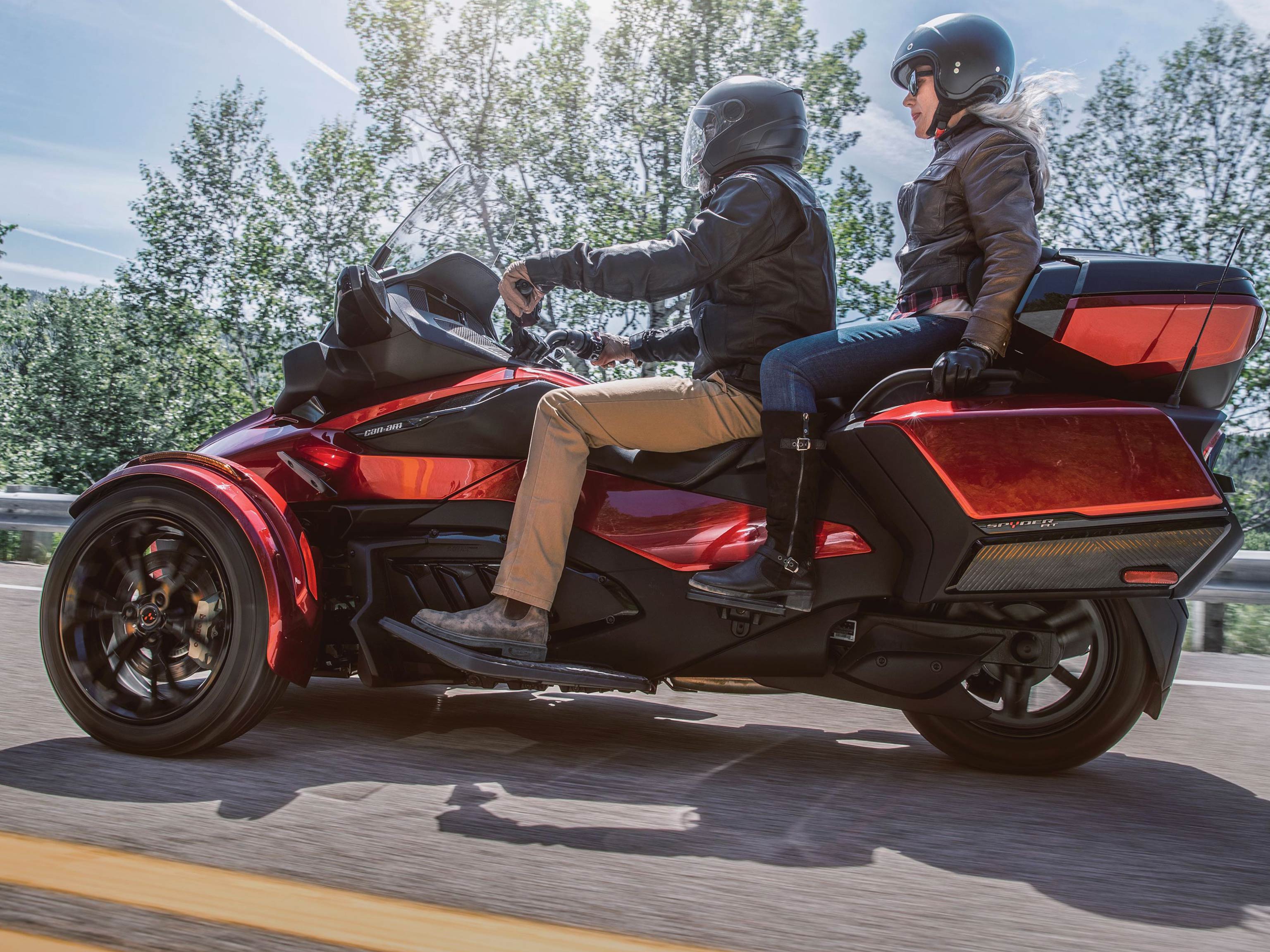 A Can-Am Spyder vehicle driver's seat