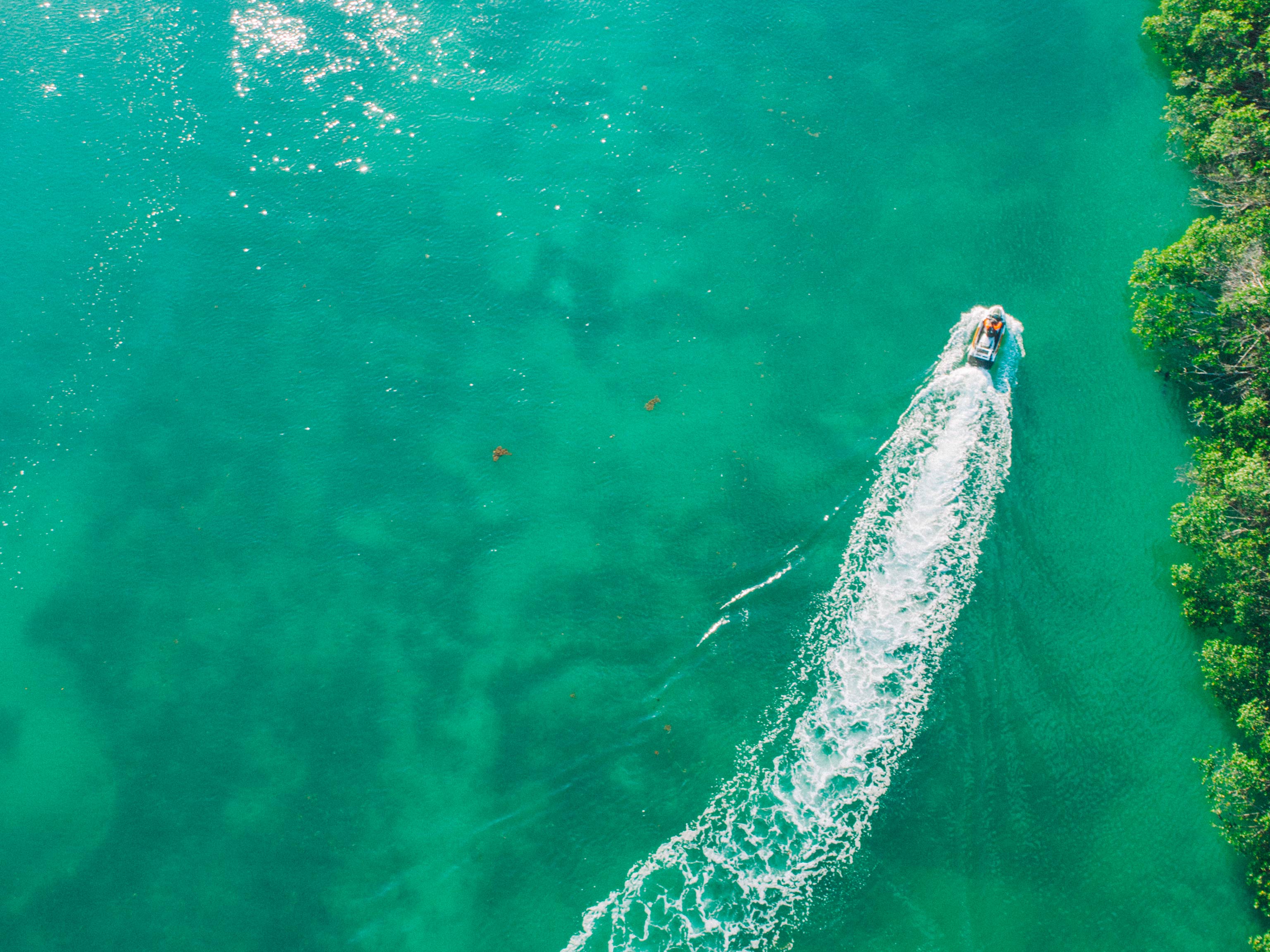  Pamje nga zogu i një Pro-Peshku Sea-Doo