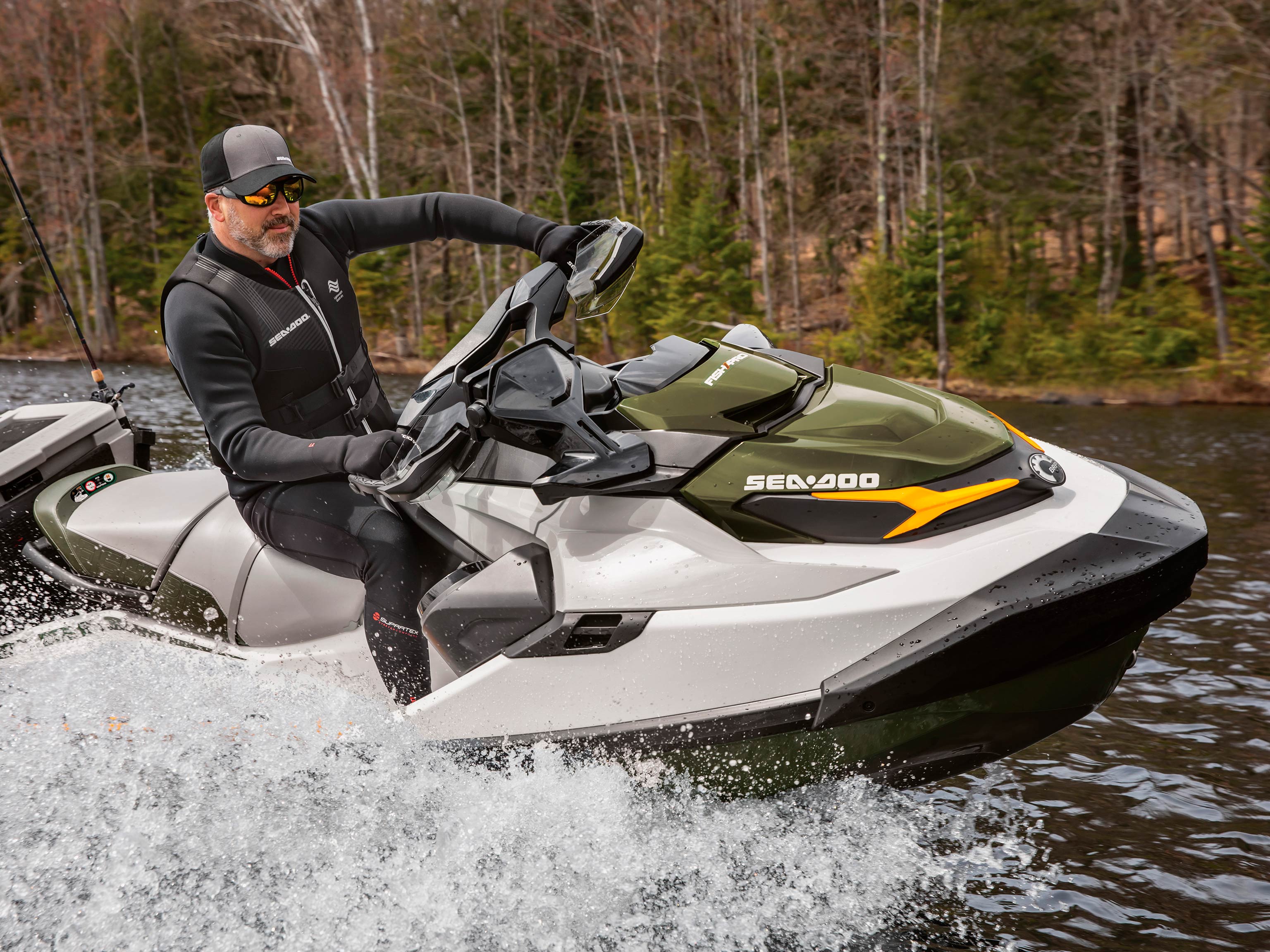 Man drifting while on his Sea-Doo Fish Pro