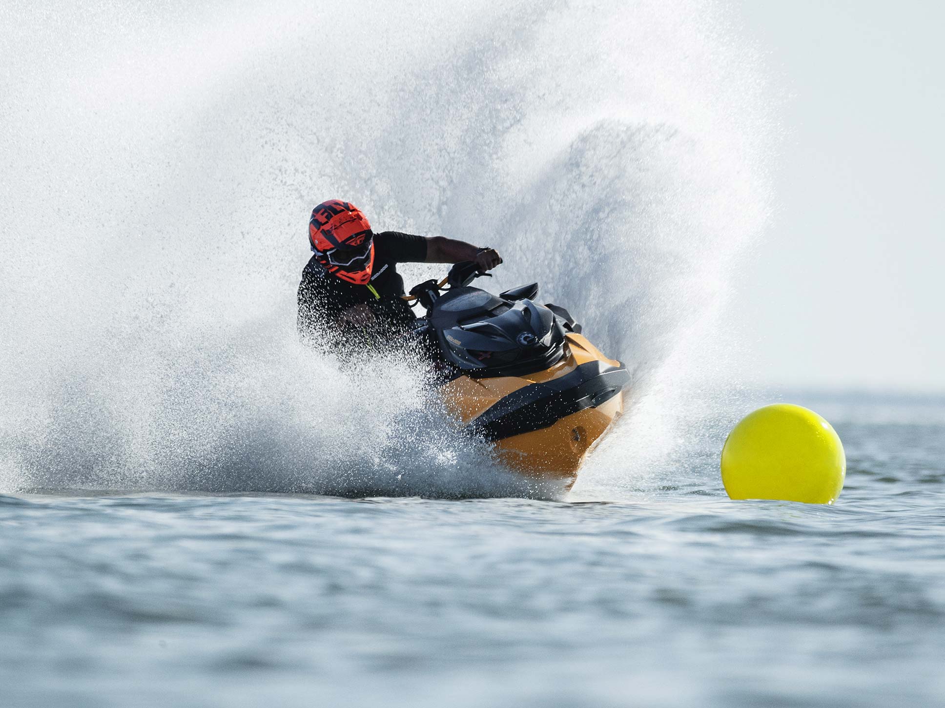 Man controling his Sea-Doo on the water