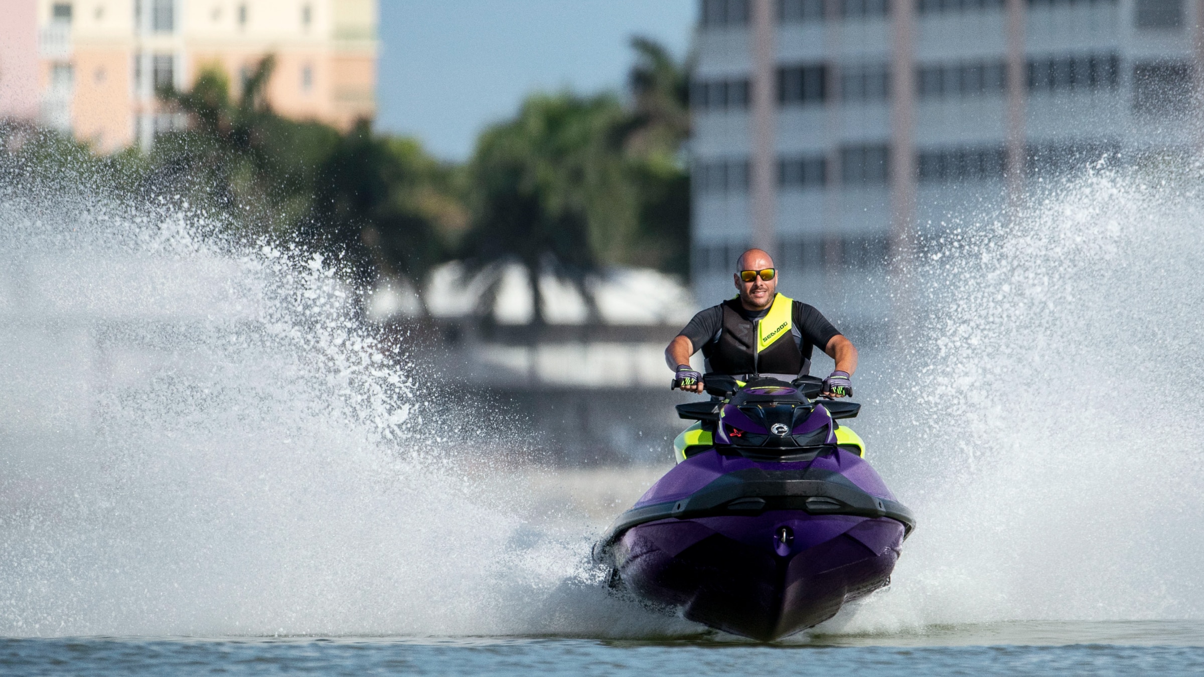 Man driving his Sea-Doo RXP-X 300 