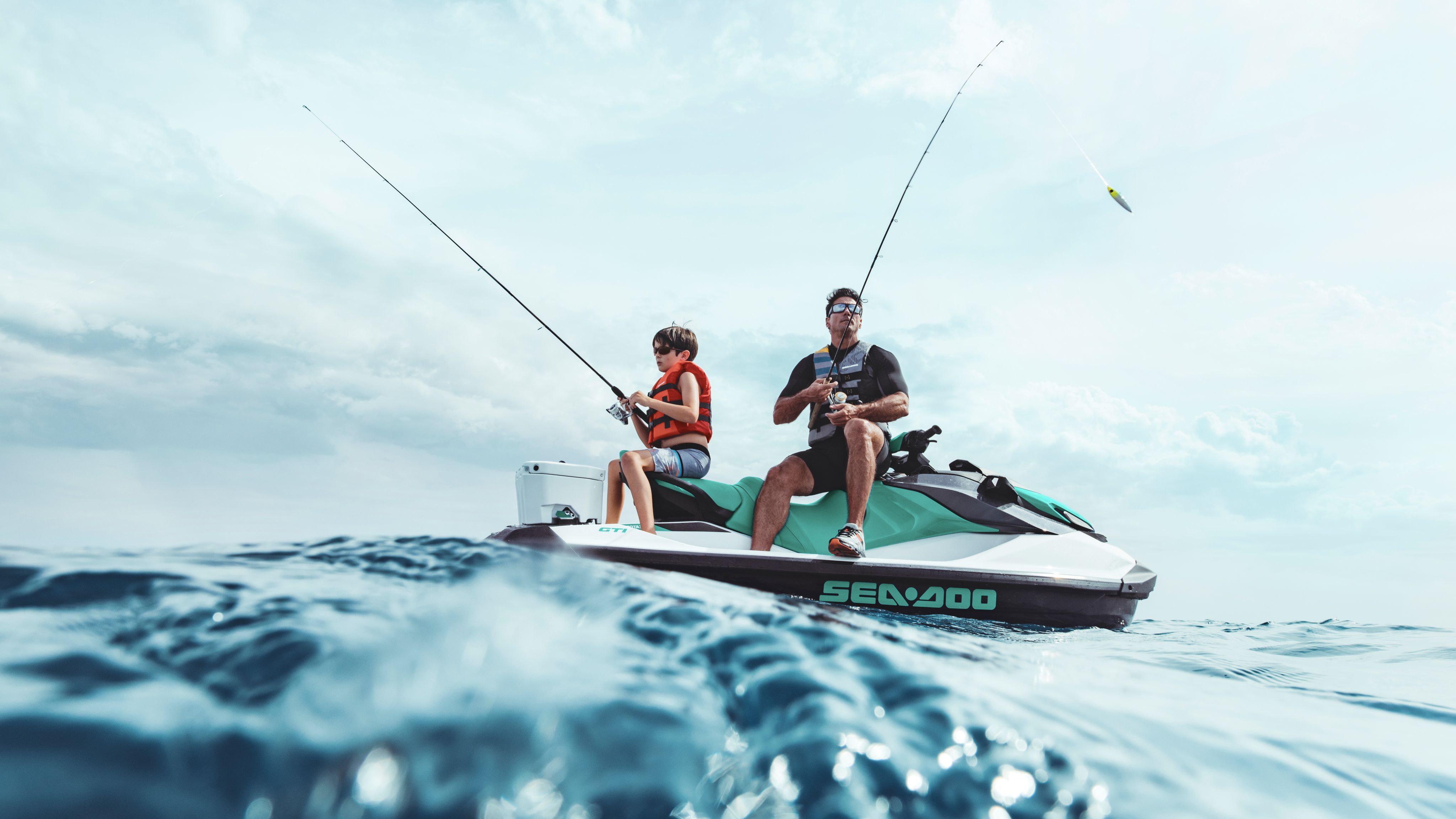 Father and son fishing