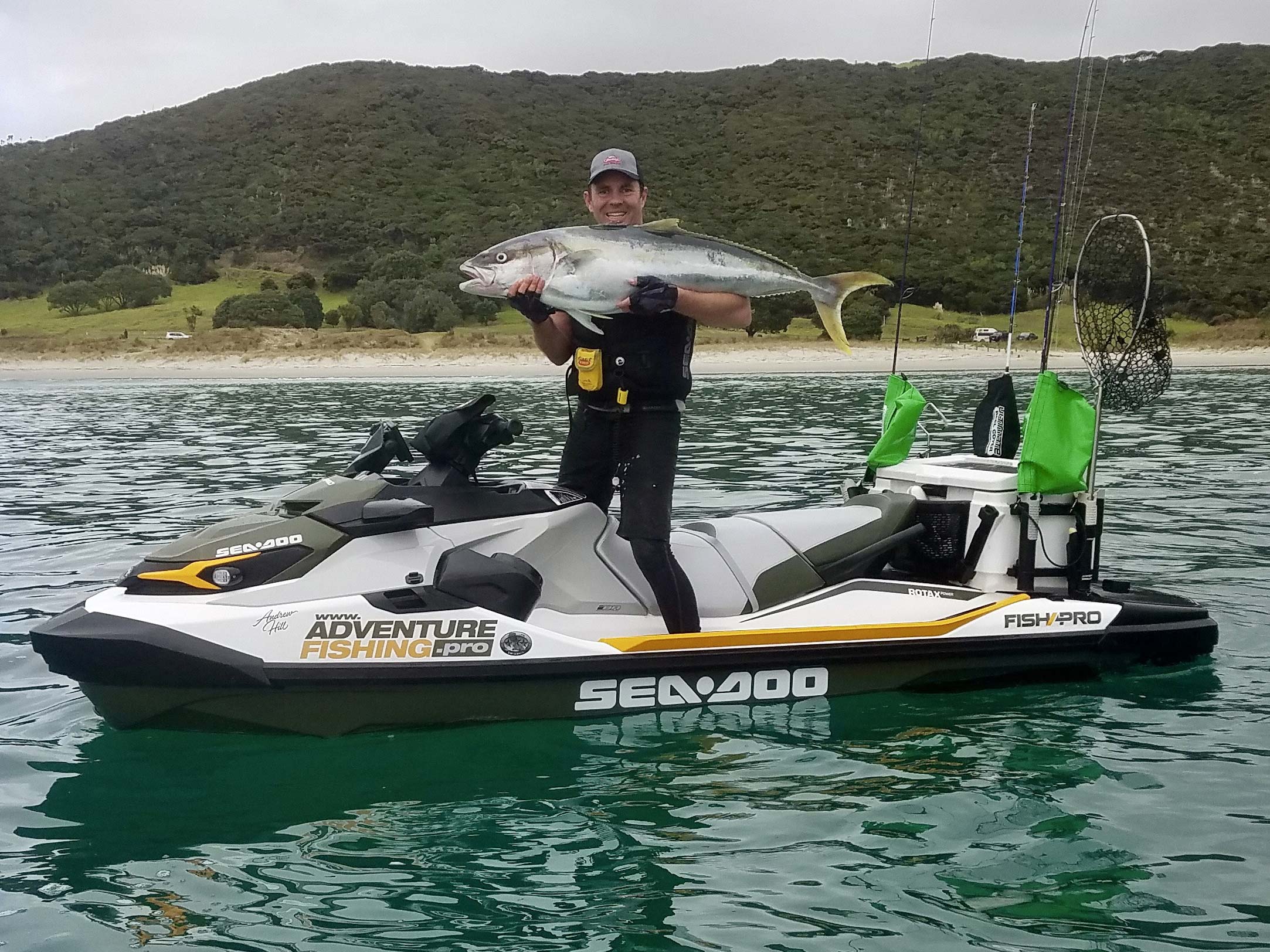 Andrew Hill fishing on his Sea-Doo Fish Pro