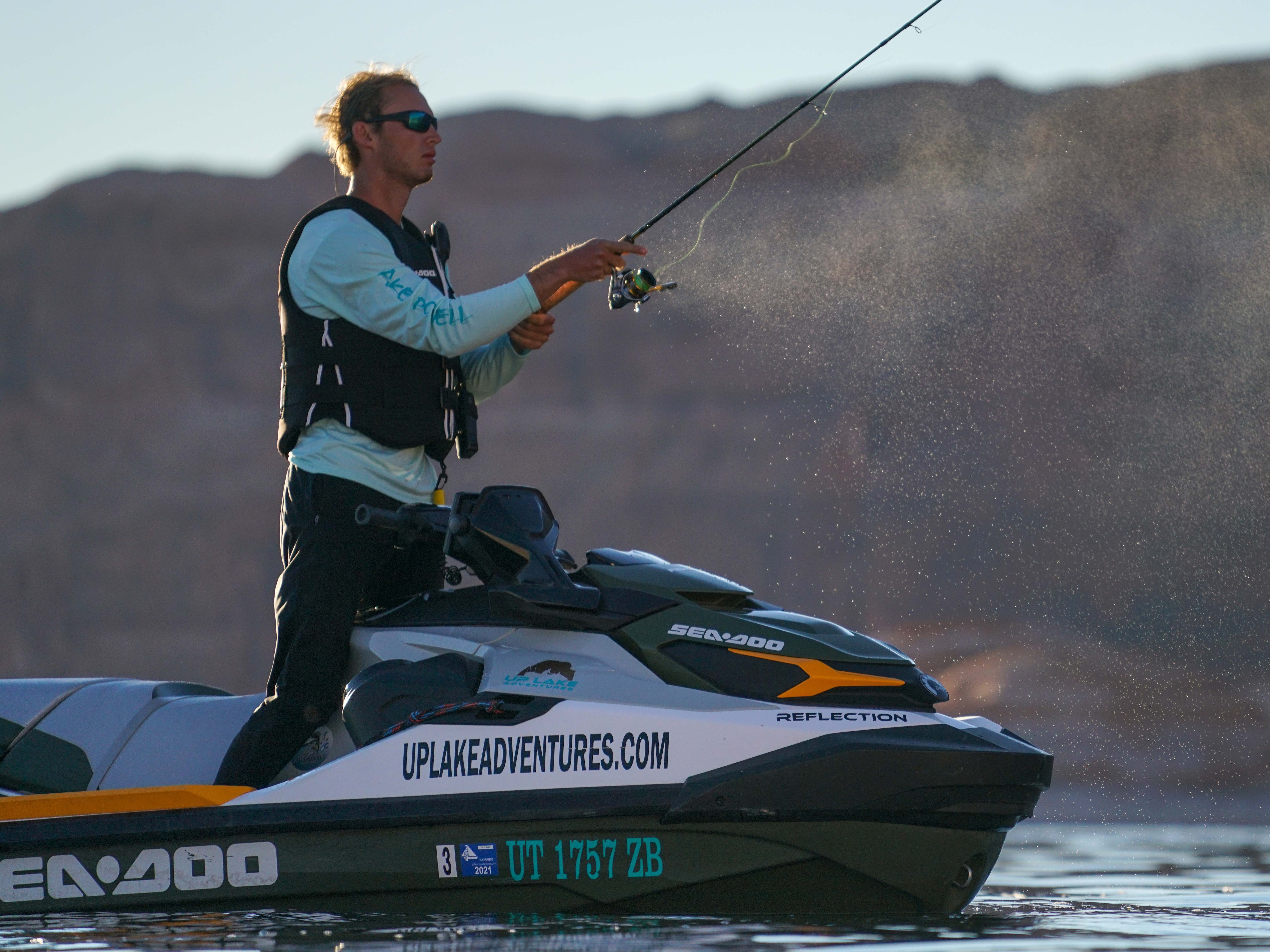 Kyle Naegeli fishing on his Sea-Doo Fish Pro