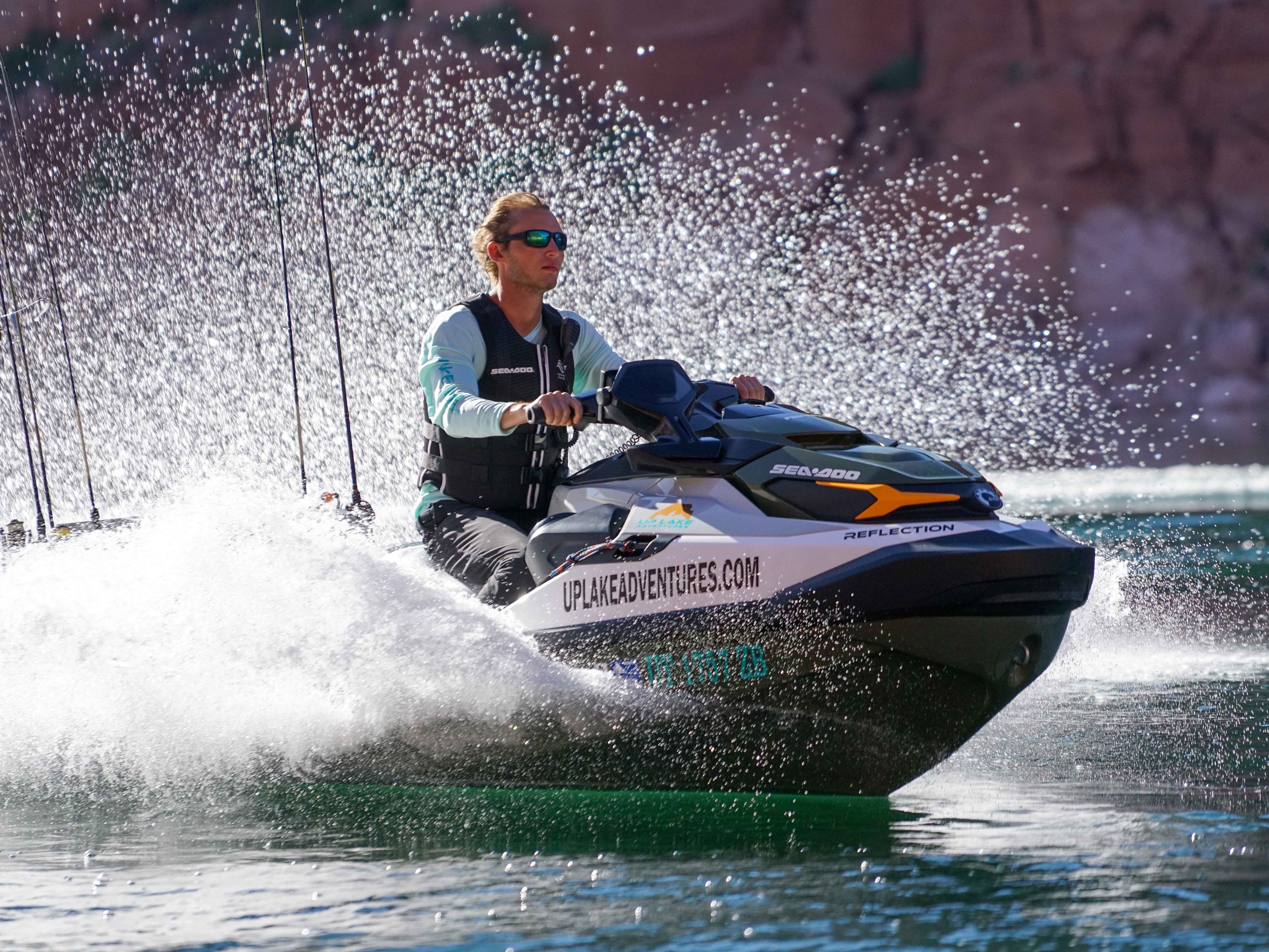 Kyle Naegeli riding on his Sea-Doo Fish Pro