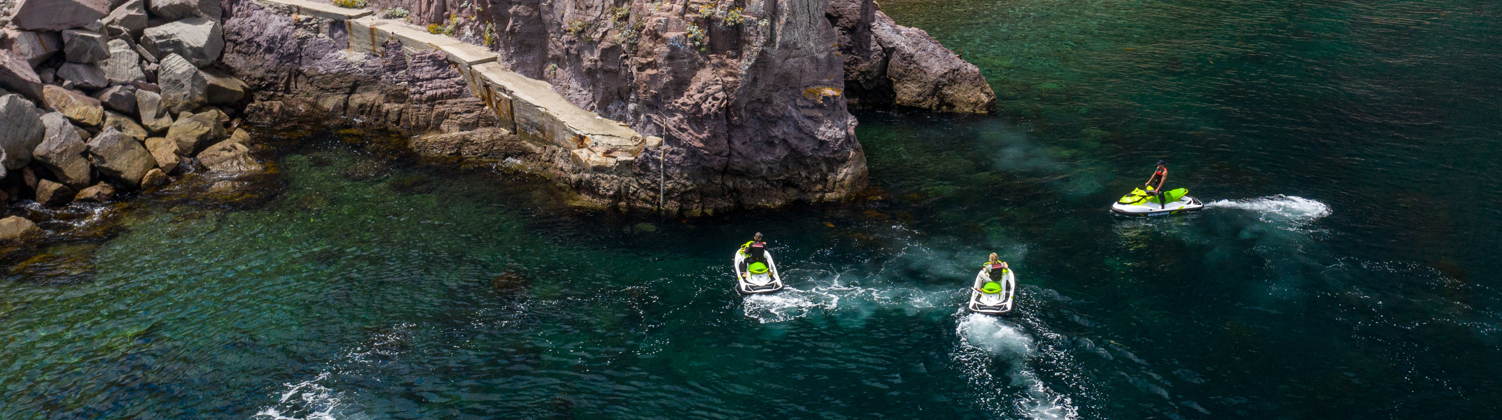 Three men on their Sea-Doo GTI near Catalina Island