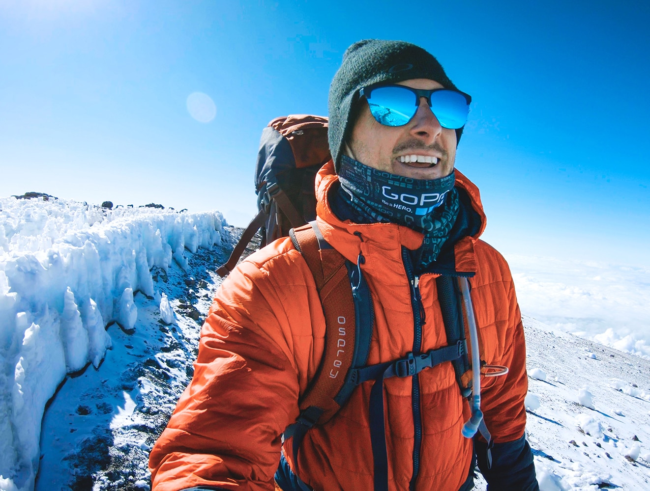 Christopher Farro hiking during winter