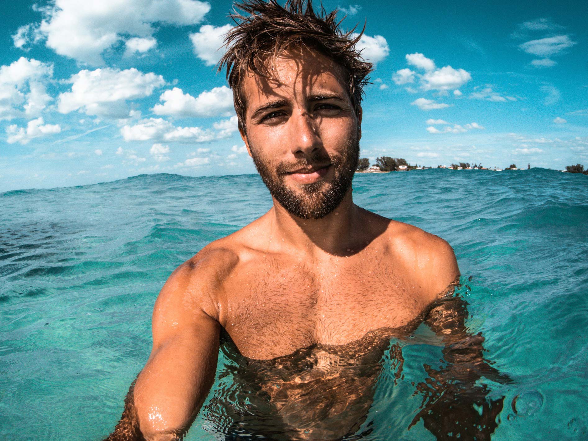 Nick Taylor enjoying water