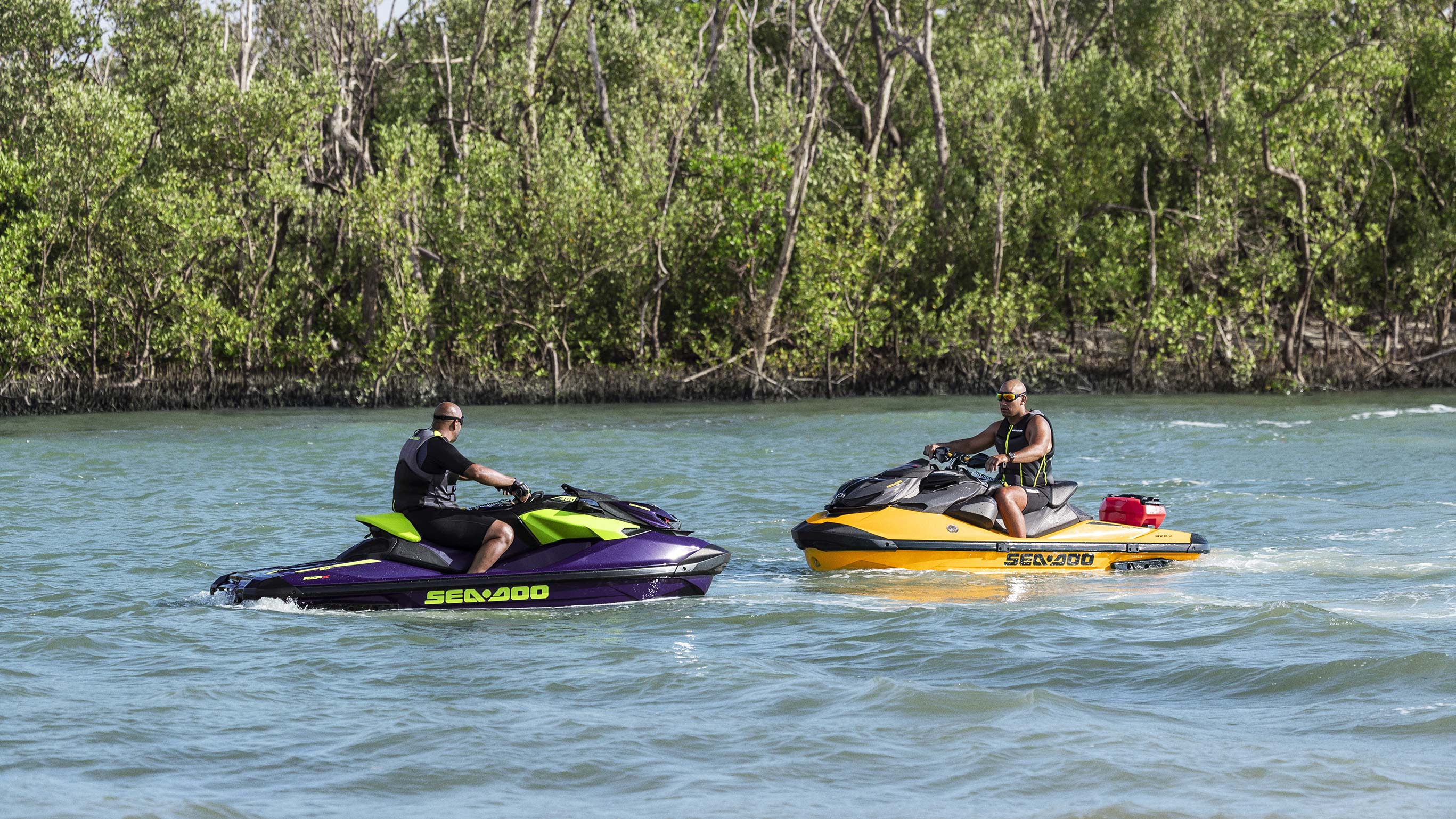 Two Sea-Doo RXP-X face to face