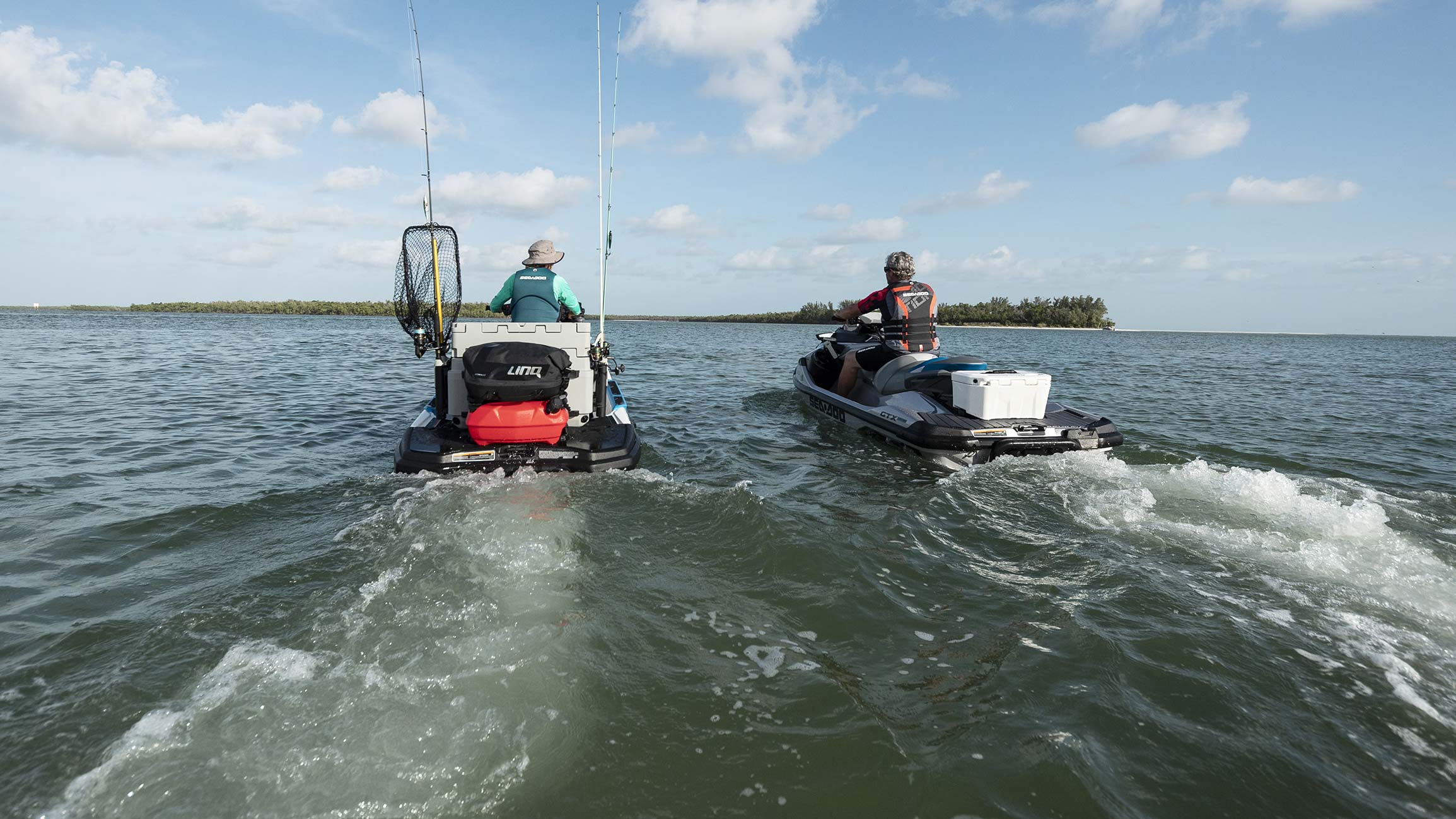 Two Sea-Doo with LinQ accessories