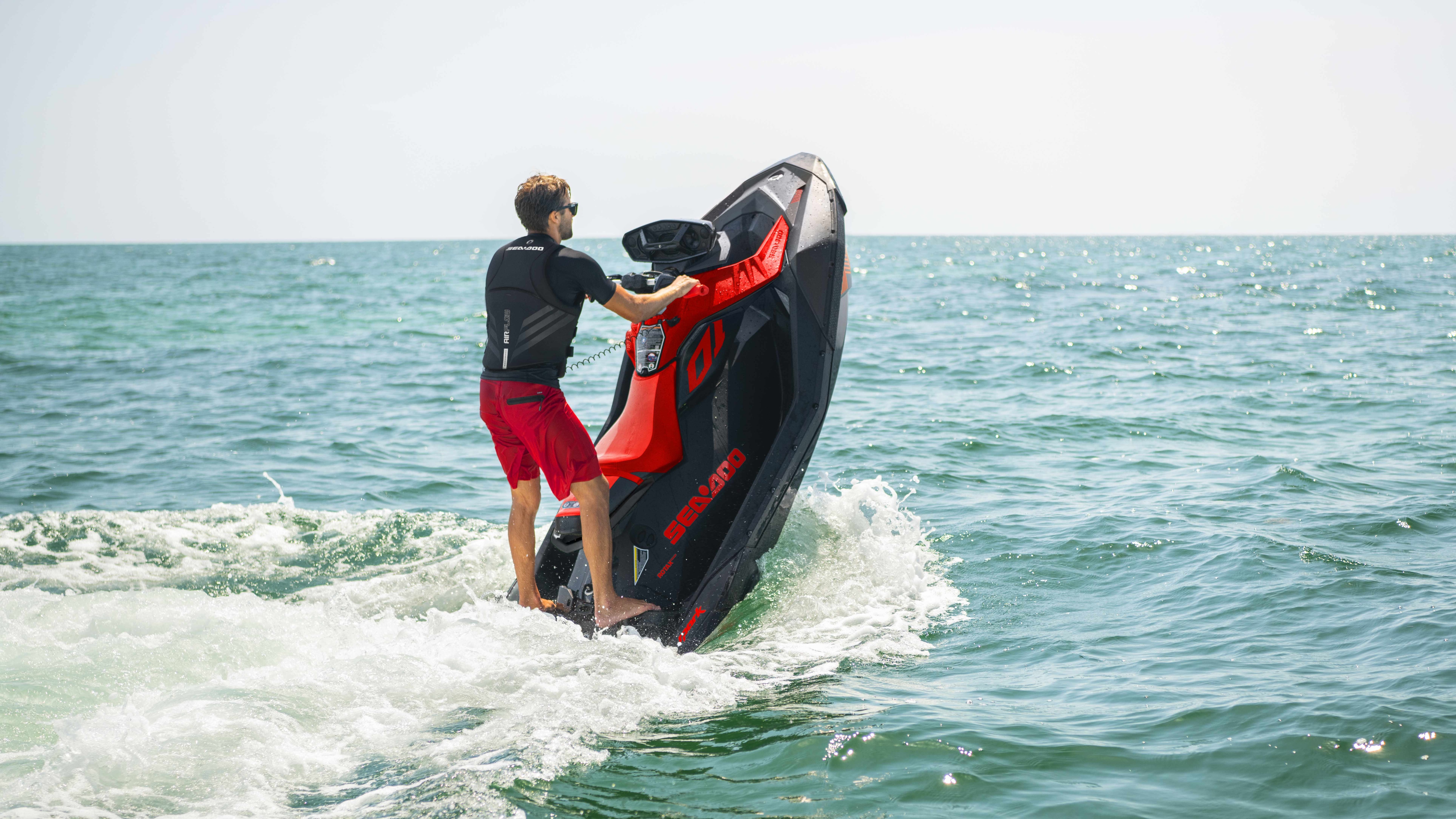 Man doing a candle with a Sea-Doo Spark Trixx and VTS system