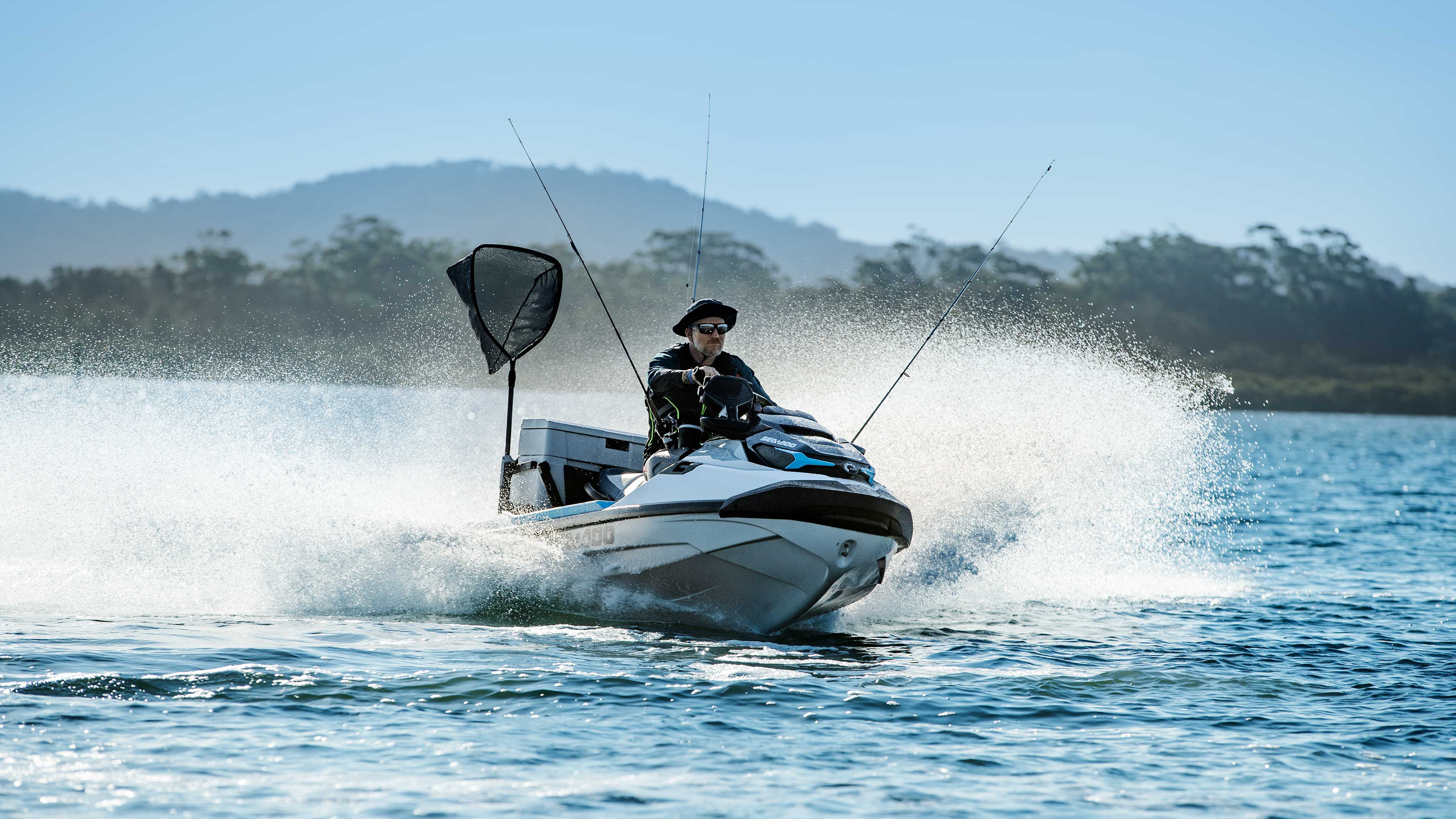 Man riding a Sea-Doo FishPro Sport