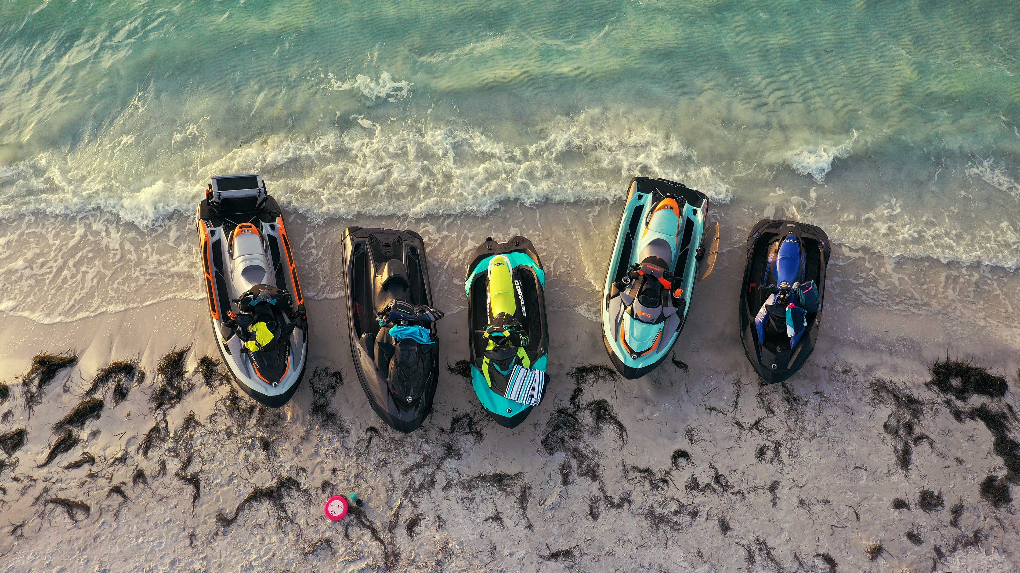 Sea-Doo 2022 lineup on a beach