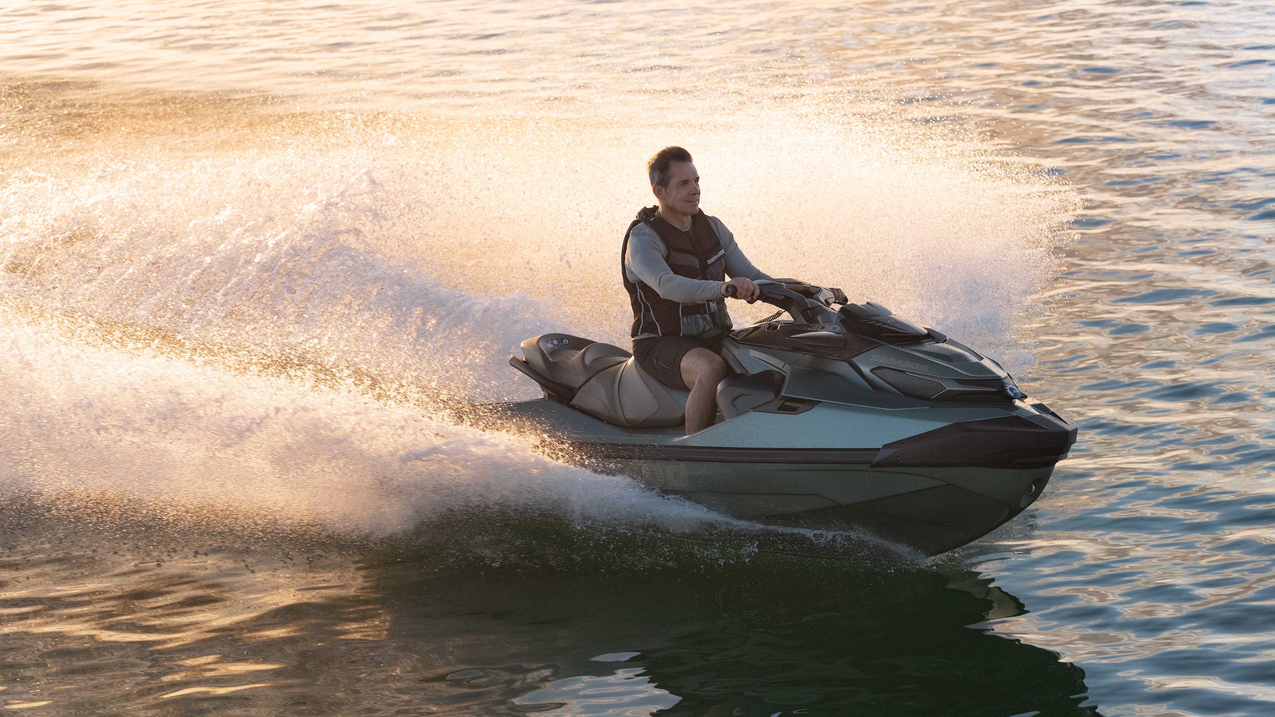 Man riding a Sea-Doo GTX Limited