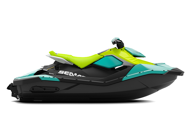Sea-Doo SPARK 2up without sound system MY22 - Reef Blue / Manta Green - Side view