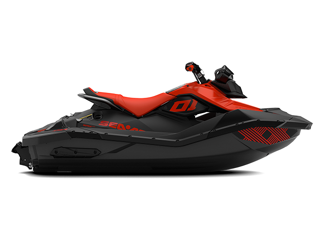 Sea-Doo SPARK TRIXX 2up with sound system MY22 - Lava Red / Deep Black - Side view