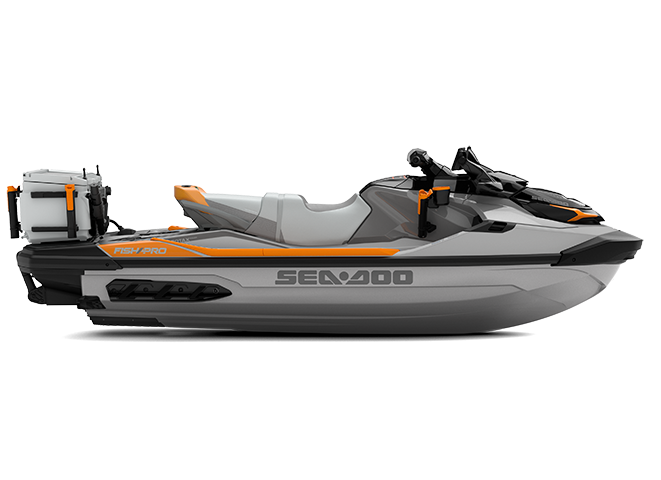 Sea-Doo Fish Pro Trophy 170 without sound system MY22 - Shark Grey / Orange Crush - Side view