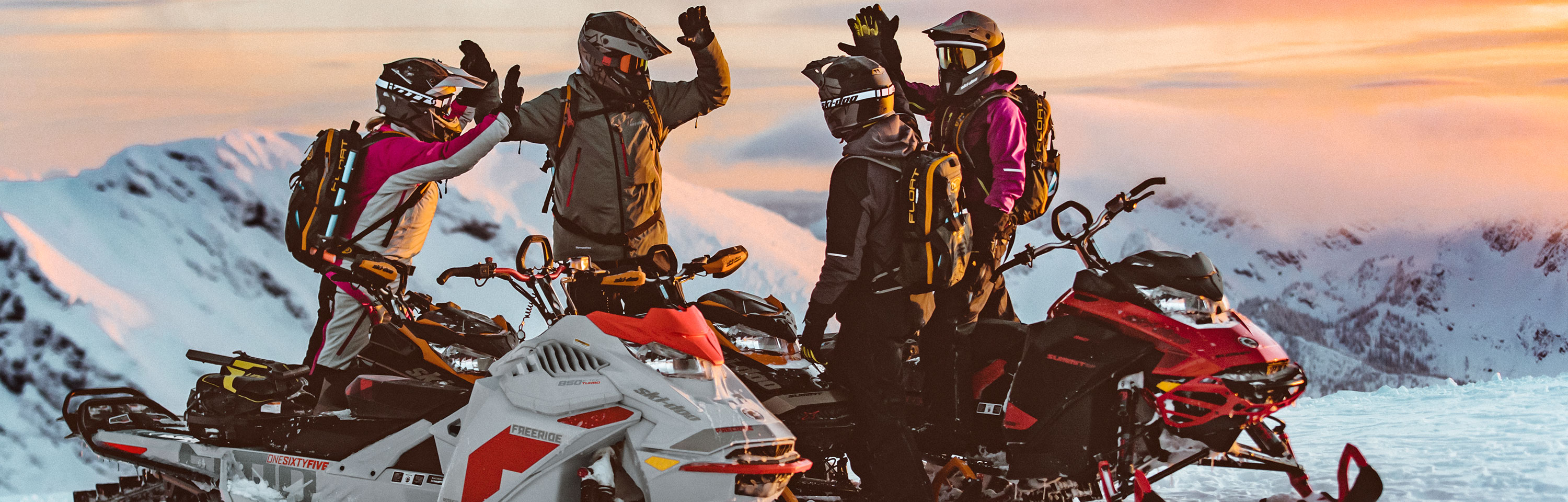 4 riders enjoying a Ski-Doo ride