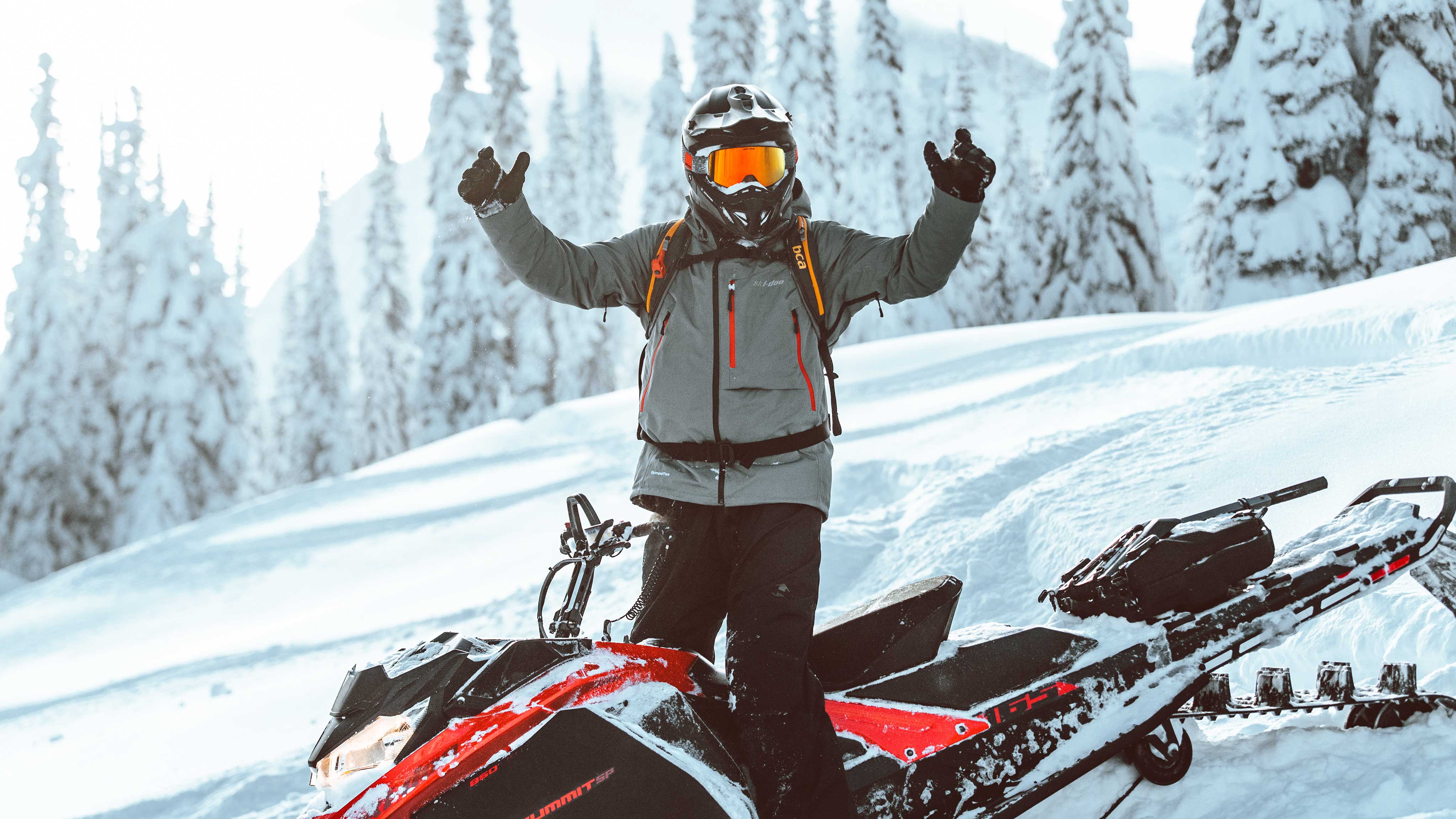 Rider enjoying a Ski-Doo ride in Deep-Snow
