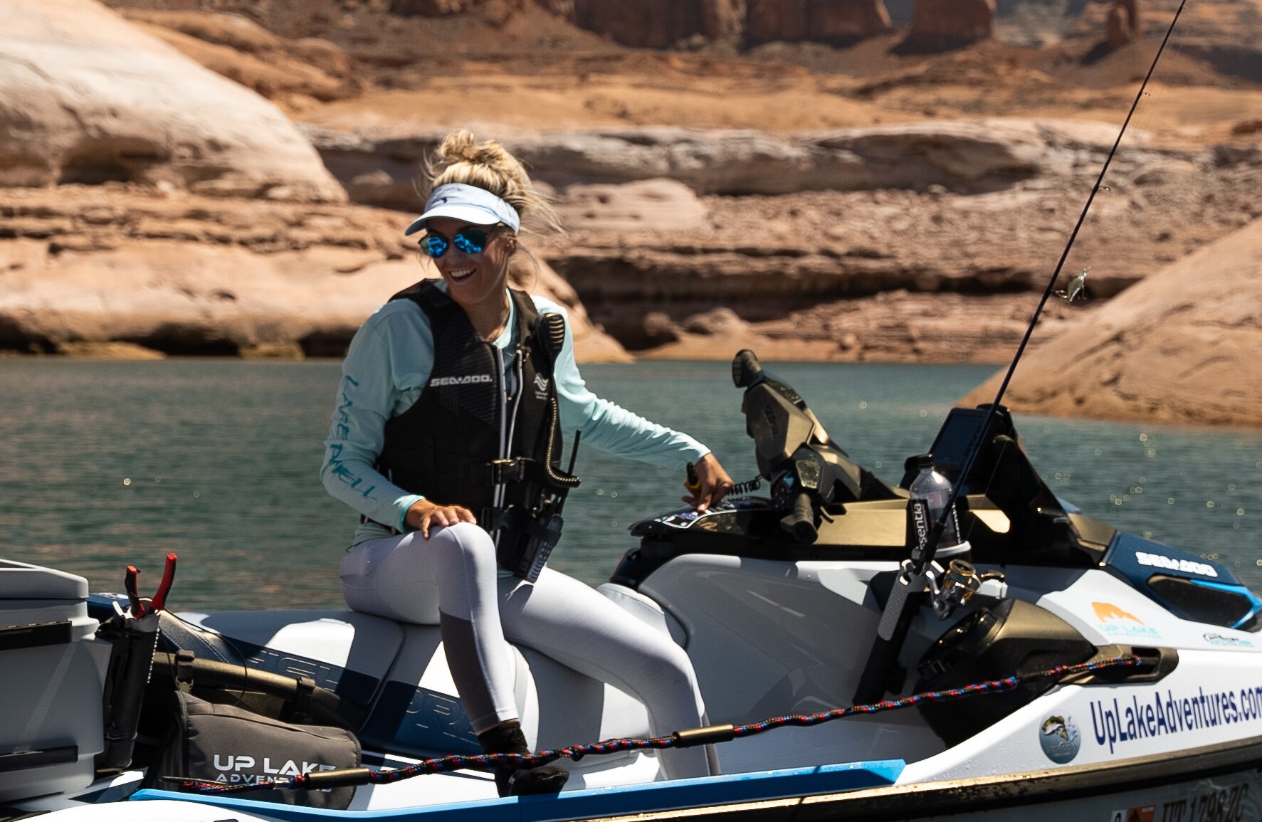  Bri Andrassy sitting on a Sea-Doo vehicle