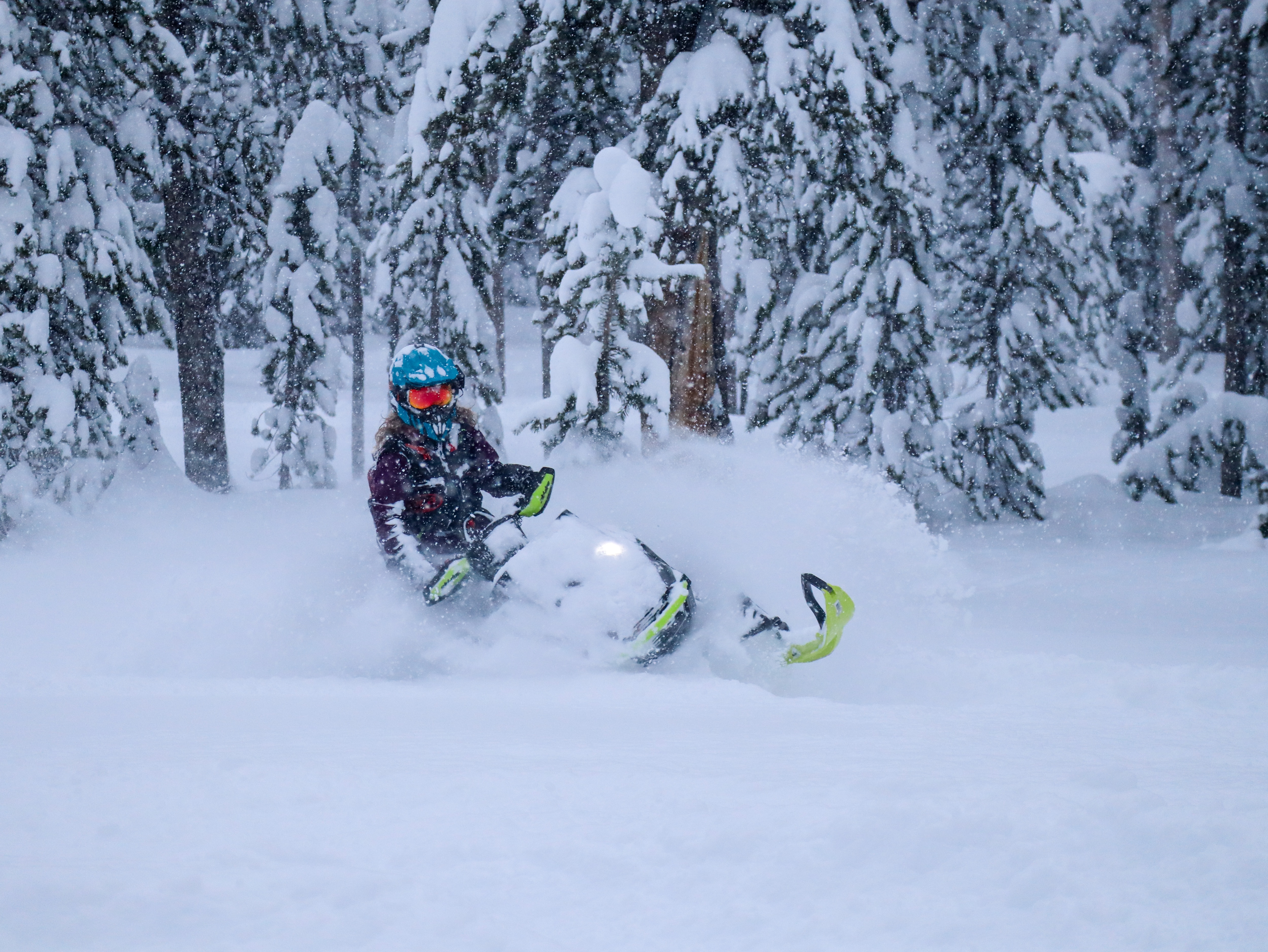 Lisa Granden riding a Ski-Doo