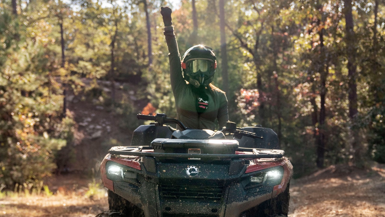 Woman on her Can-Am Outlander DPS 500