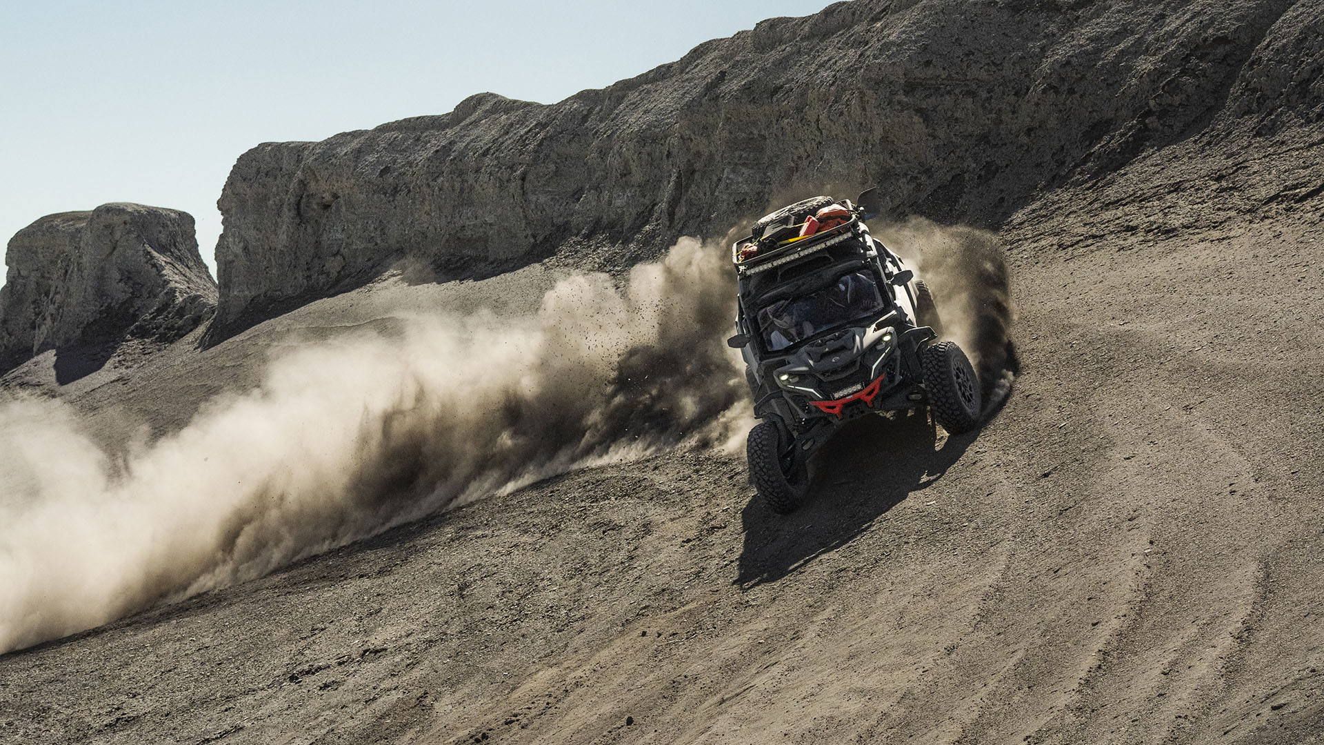 A Can-Am Maverick X RS with high performance 7-speed dual clutch transmission in the desert