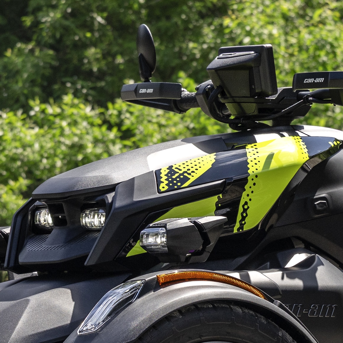 Front view and headlights of the redesigned 2027 Can-Am Ryker