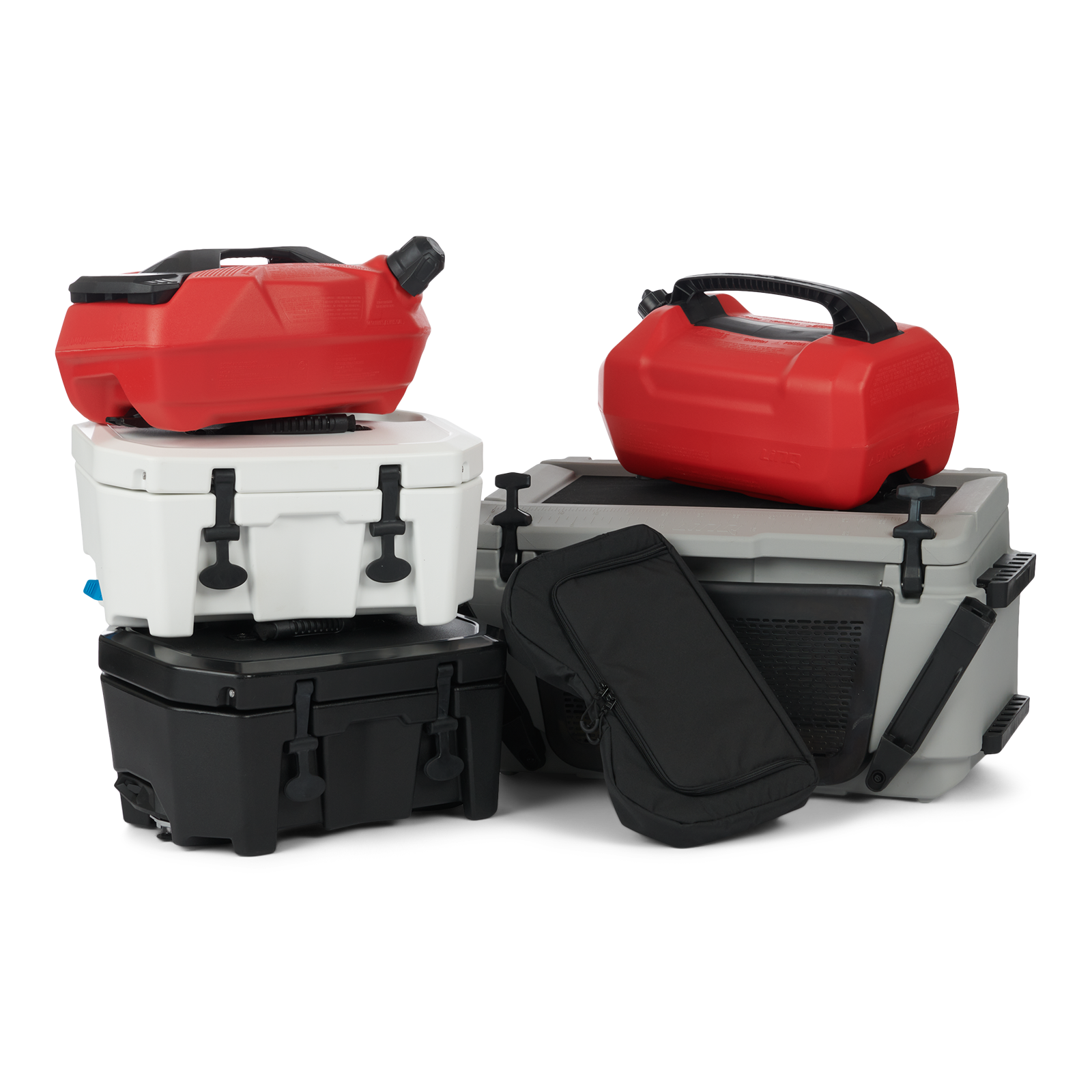 Selection of LinQ storage gear; coolers, racks, fuel caddies