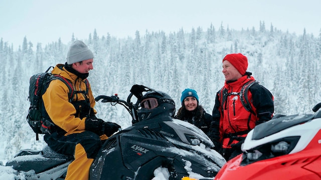Three Lynx riders on a break