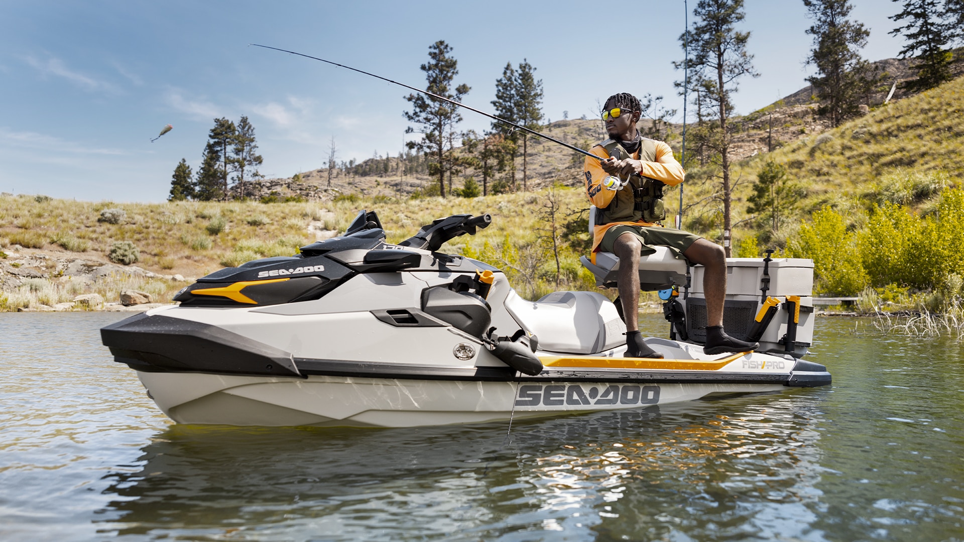 Emmanuel Williams fishes with a FishPro