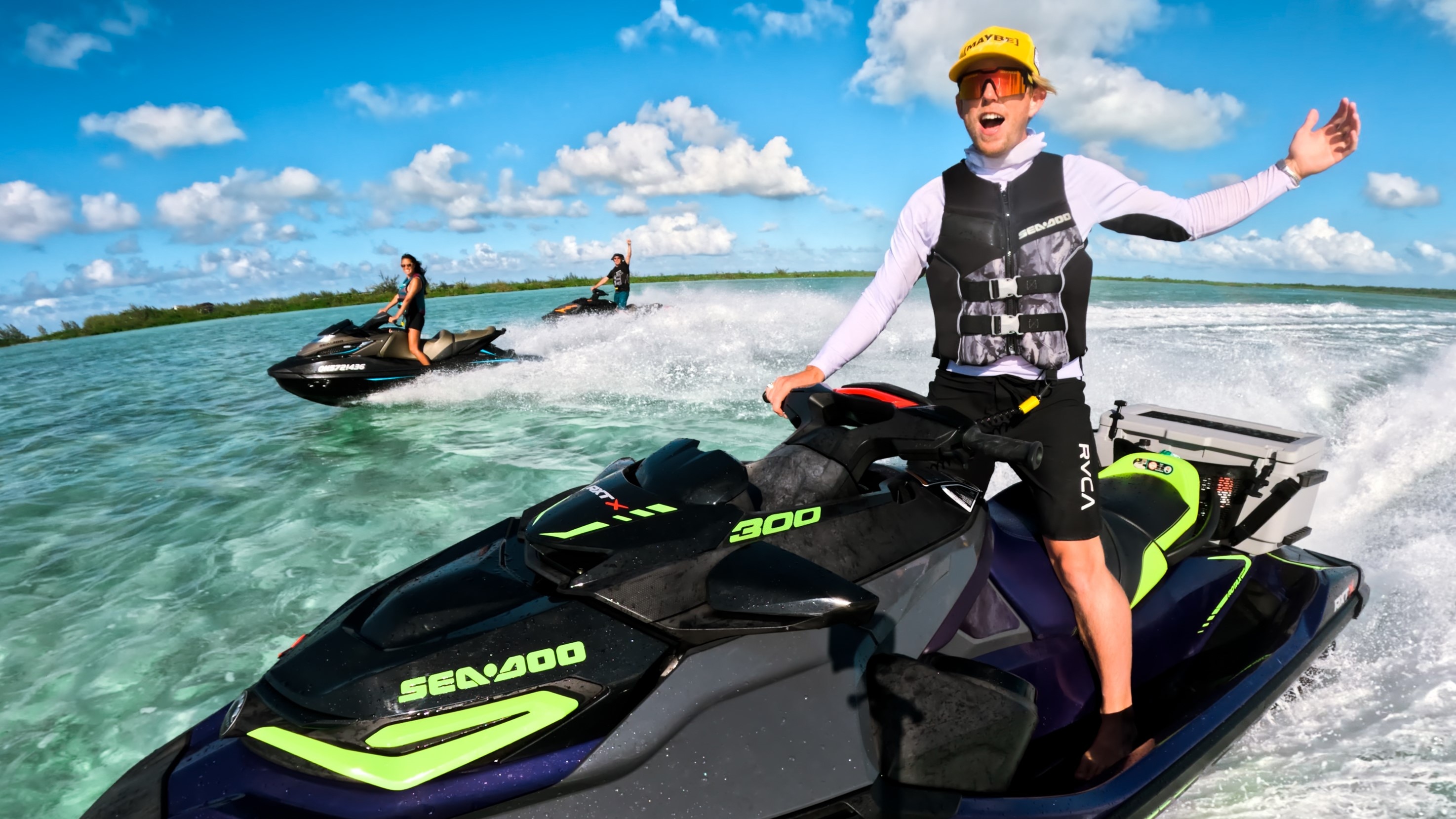 Chris Rogers, Jeremiah Davis and Eryn Krouse riding their Sea-Doo