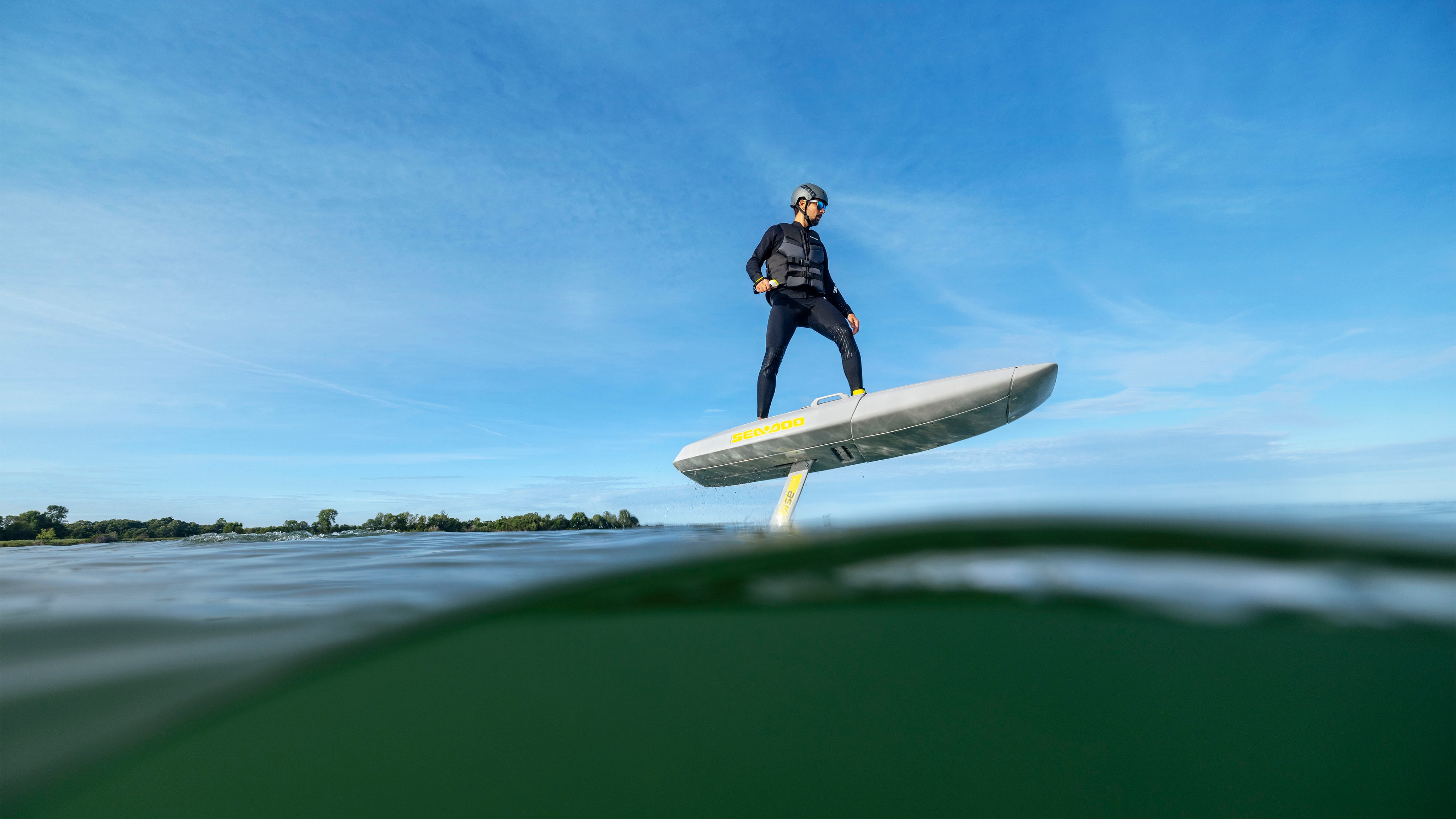 Man surfing with the new Sea-Doo Rise